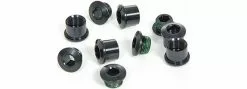 Sram Road Kettenblattschrauben Set Alu Schwarz M8,5x7 Mm + 9 Mm Huelse 5 Stueck