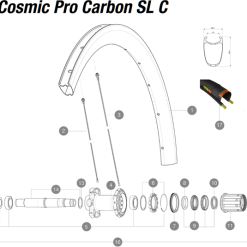 Mavic Cosmic Pro Carbon SL C - Ersatzspeiche Hinterrad Links 278 Mm Incl Nippel