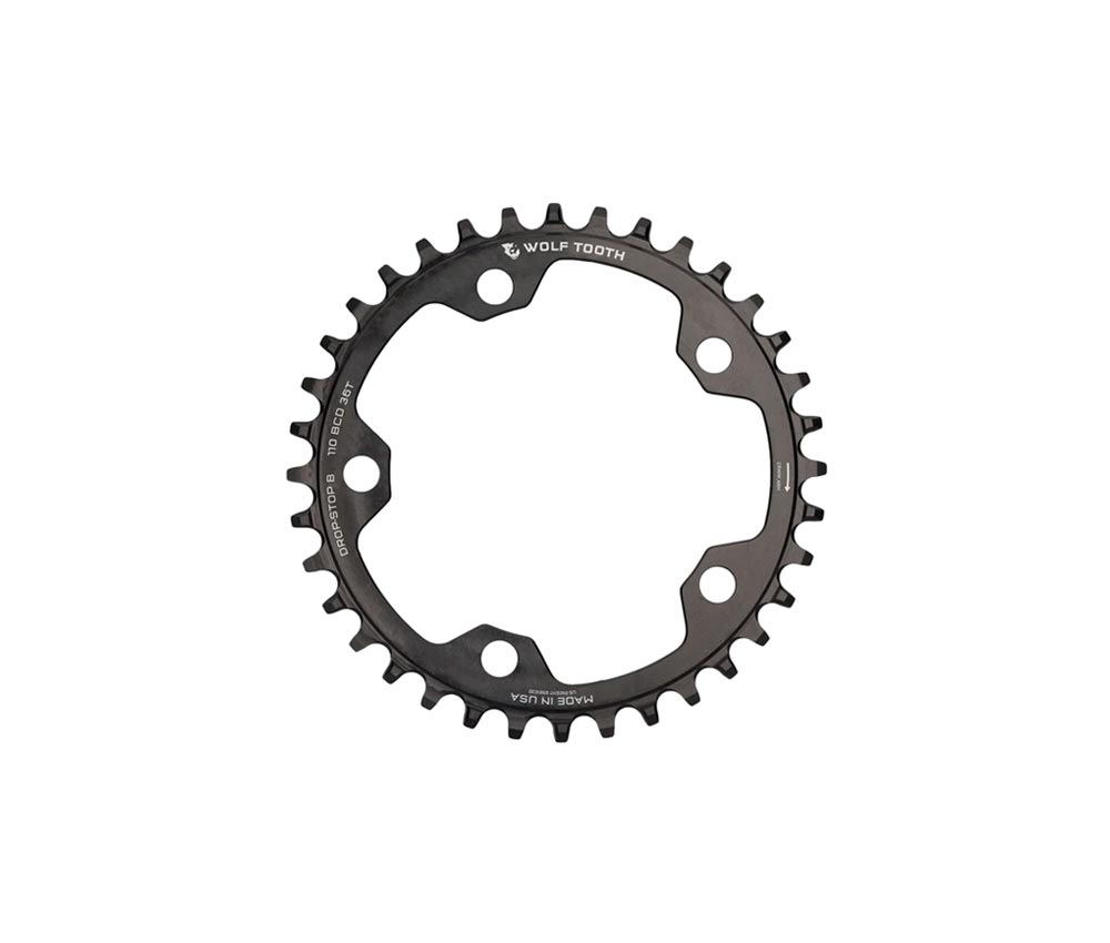Wolf Tooth Drop Stop B Kettenblatt - Road / Gravel / CX Lochkreis 110mm 9-12 Fach 36 Zaehne 4 Wolf Tooth Drop Stop B Kettenblatt - Road / Gravel / CX Lochkreis 110mm 9-12 Fach 36 Zaehne – Bild 2