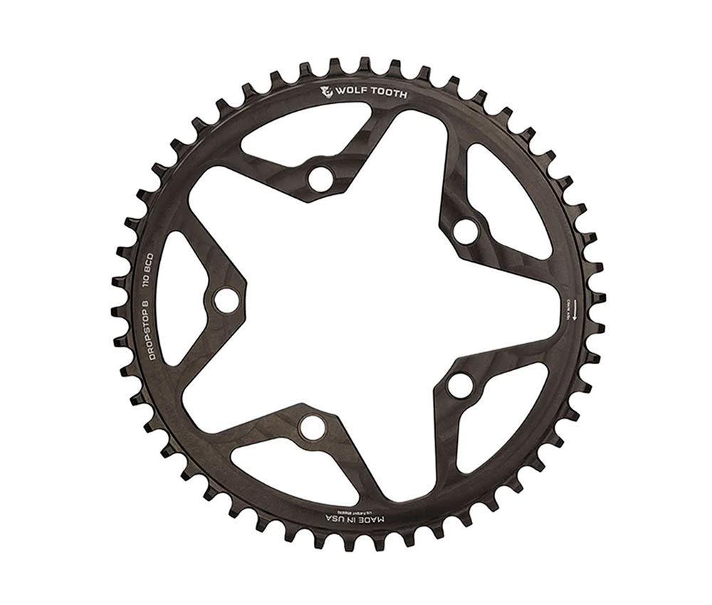 Wolf Tooth Drop Stop B Kettenblatt - Road / Gravel / CX Lochkreis 110mm 9-12 Fach 52 Zaehne 4 Wolf Tooth Drop Stop B Kettenblatt - Road / Gravel / CX Lochkreis 110mm 9-12 Fach 52 Zaehne – Bild 2