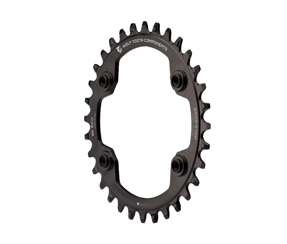 Wolf Tooth Drop Stop A Kettenblatt - Shimano XTR Lochkreis 96mm Asymmetrisch 9-12 Fach 36 Zaehne 3 Wolf Tooth Drop Stop A Kettenblatt - Shimano XTR Lochkreis 96mm Asymmetrisch 9-12 Fach 36 Zaehne