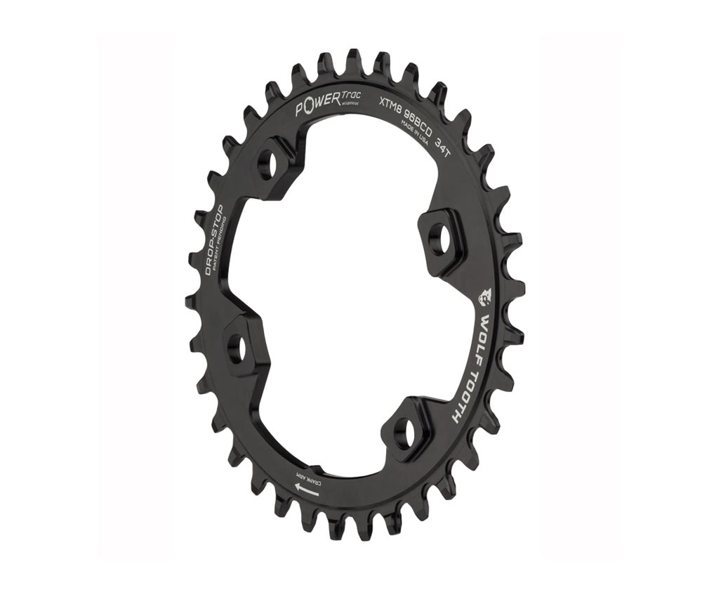 Wolf Tooth Drop Stop A Oval Kettenblatt - Shimano XT / SLX / Deore Lochkreis 96mm 9-12 Fach 34 Zaehne 3 Wolf Tooth Drop Stop A Oval Kettenblatt - Shimano XT / SLX / Deore Lochkreis 96mm 9-12 Fach 34 Zaehne