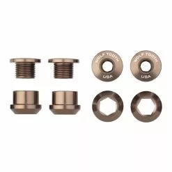 Wolf Tooth Kettenblattschrauben Set - M8x6mm 1-fach 4-Arm Aluminium Espresso