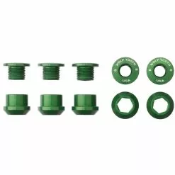 Wolf Tooth Kettenblattschrauben Set - M8x6mm 1-fach 5-Arm Aluminium Gruen