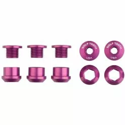 Wolf Tooth Kettenblattschrauben Set - M8x6mm 1-fach 5-Arm Aluminium Violett